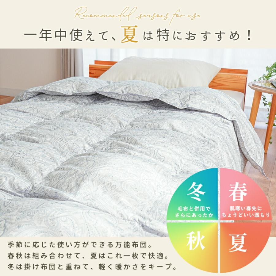 【新品・未使用】 西川 ダウンケット 　ホワイト　ダウン90%　 羽毛肌掛け布団 Amazon｜西川 羽毛肌布団 ダウンケット シングル フランス産