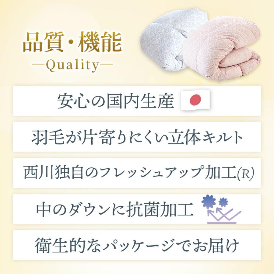 西川（nishikawa） 羽毛布団 シングル グースダウン90％ 1.2kg 日本製