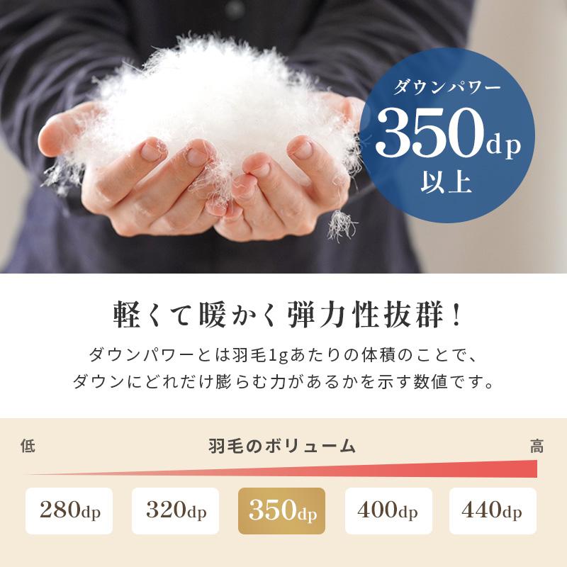 【GWも営業＆出荷】 羽毛布団 シングル ダックダウン85％ 1.1kg 日本製 立体キルト 羽毛掛け布団 ふとん 350dp シングルロング｜futon｜11