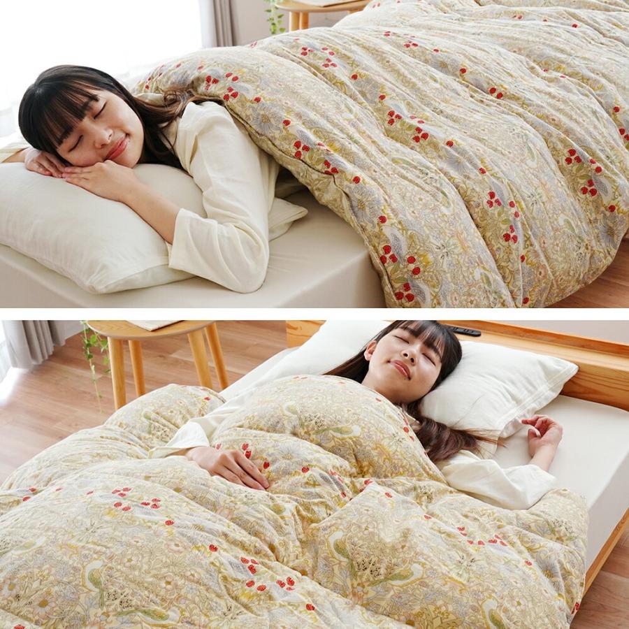 ロマンス小杉 真綿(シルク)入り羽毛布団 暖かい布団 シングル ダウン90