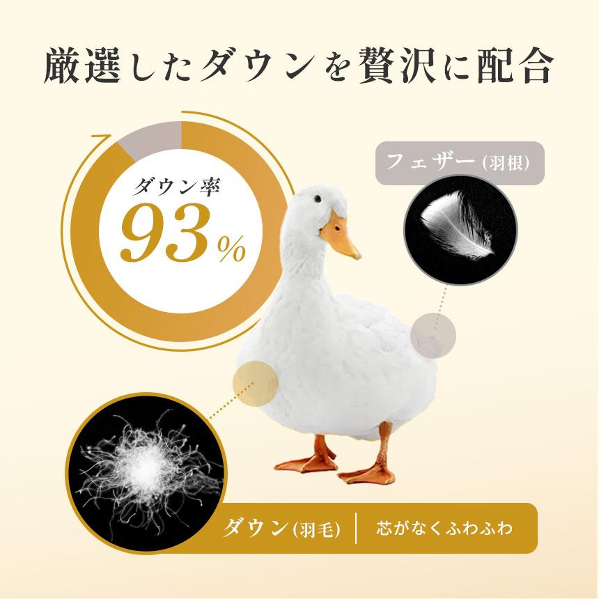 羽毛布団 シングル ブルガリア産ホワイトダックダウン93％ 日本製 抗菌