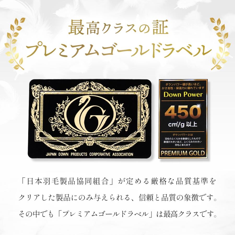 羽毛布団 シングル プレミアムゴールドラベル マザーグース95% 80超長