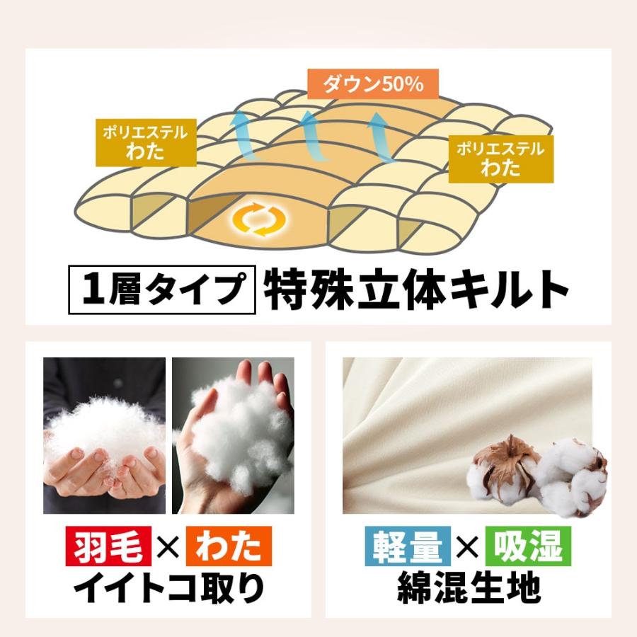 西川（nishikawa） 掛け布団 シングル 羽毛入り ハイブリッド ダウン50