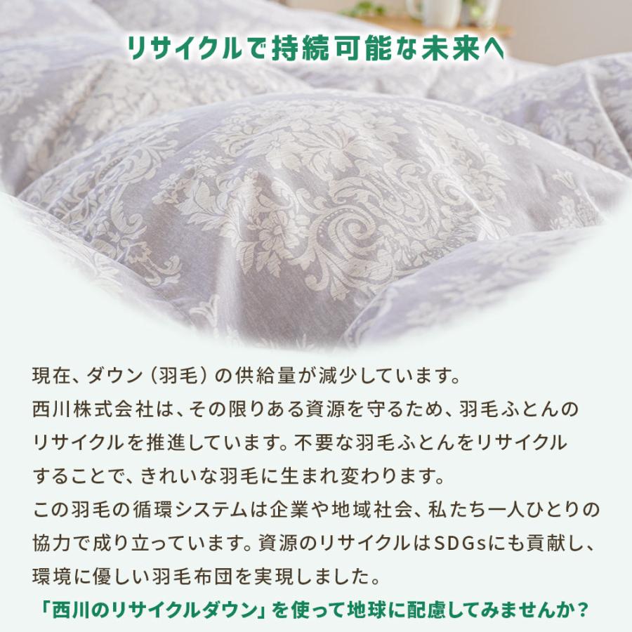 西川 グース羽毛布団 合掛け布団 シングル リサイクル グース 西川 グース羽毛布団 合掛け布団 シングル リサイクル グース