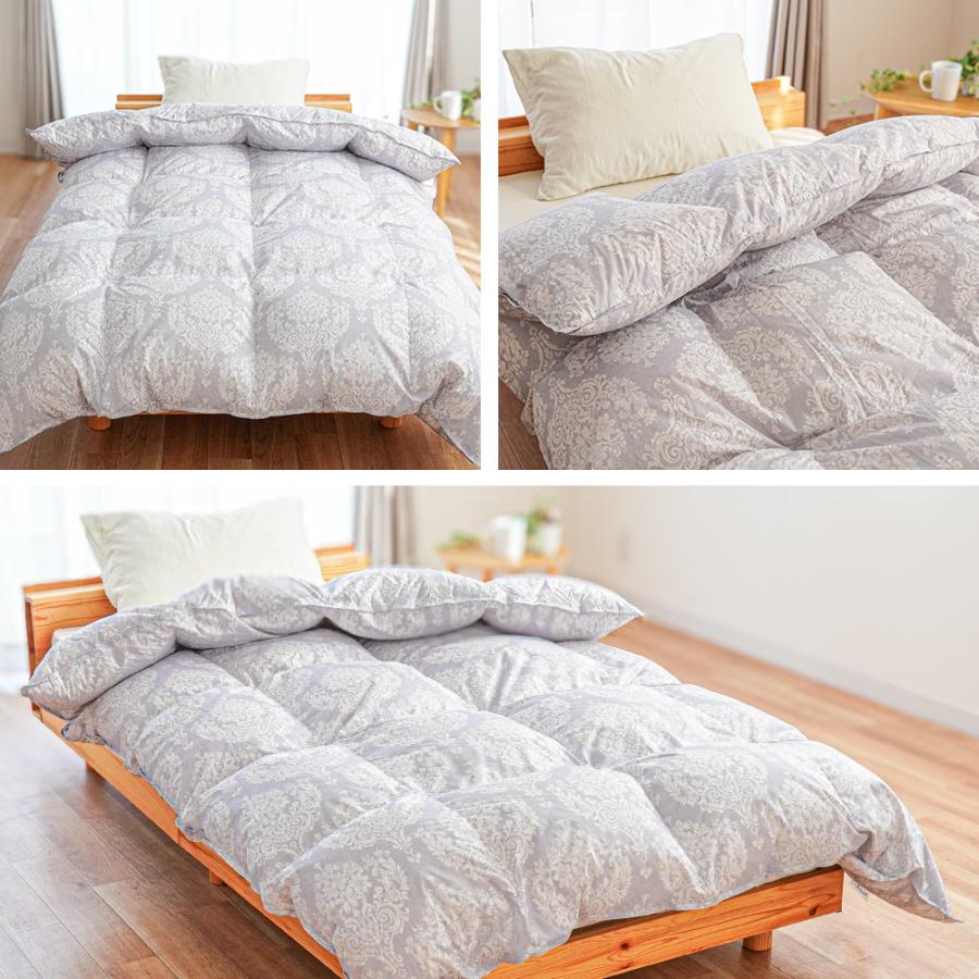 羽毛掛け布団　京都西川販売　シングル シルバーグースダウン90%　羽毛1.3㌔ 羽毛掛け布団 京都西川販売 シングル シルバーグースダウン90