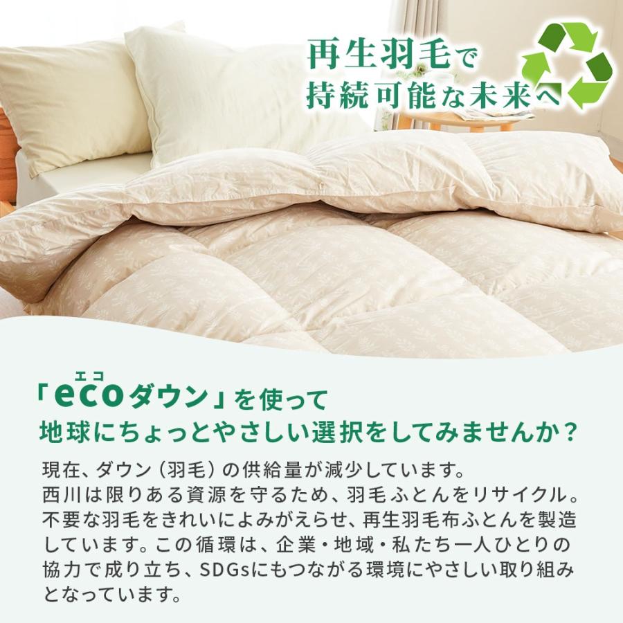 【のんたんしょうたん】エコダウン　羽毛布団　シングル　2枚セット 西川（nishikawa） 羽毛布団 シングル 日本製 ecoダウン エコダウン