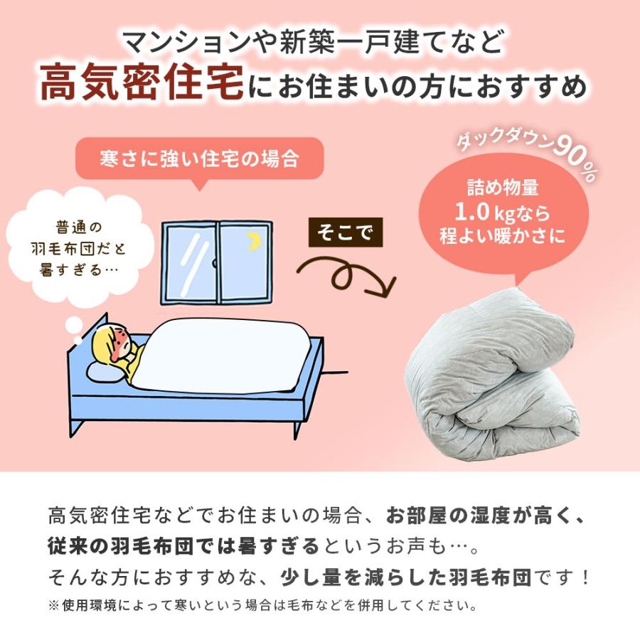 西川（nishikawa） コインランドリーで洗える羽毛布団 シングル ダウン
