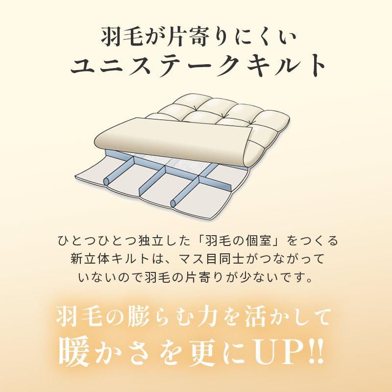 西川 羽毛布団 セミダブル フランス産ダウン93％ 増量1.6kg 日本製 特殊立体キルト 冬用 羽毛掛け布団｜futon｜13