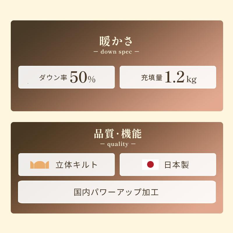 羽毛布団 福袋 シングル 日本製 ダウン50％ 1.2kg 立体キルト 冬用