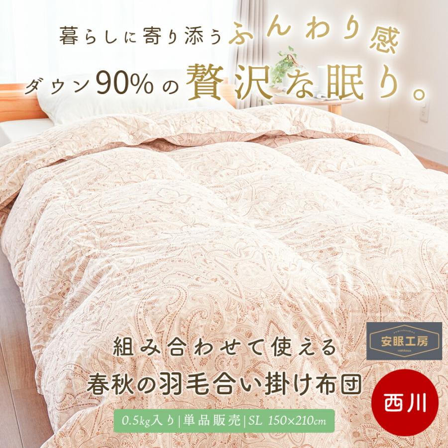 西川（nishikawa） 羽毛合掛け布団 シングル シングルロング ホワイト