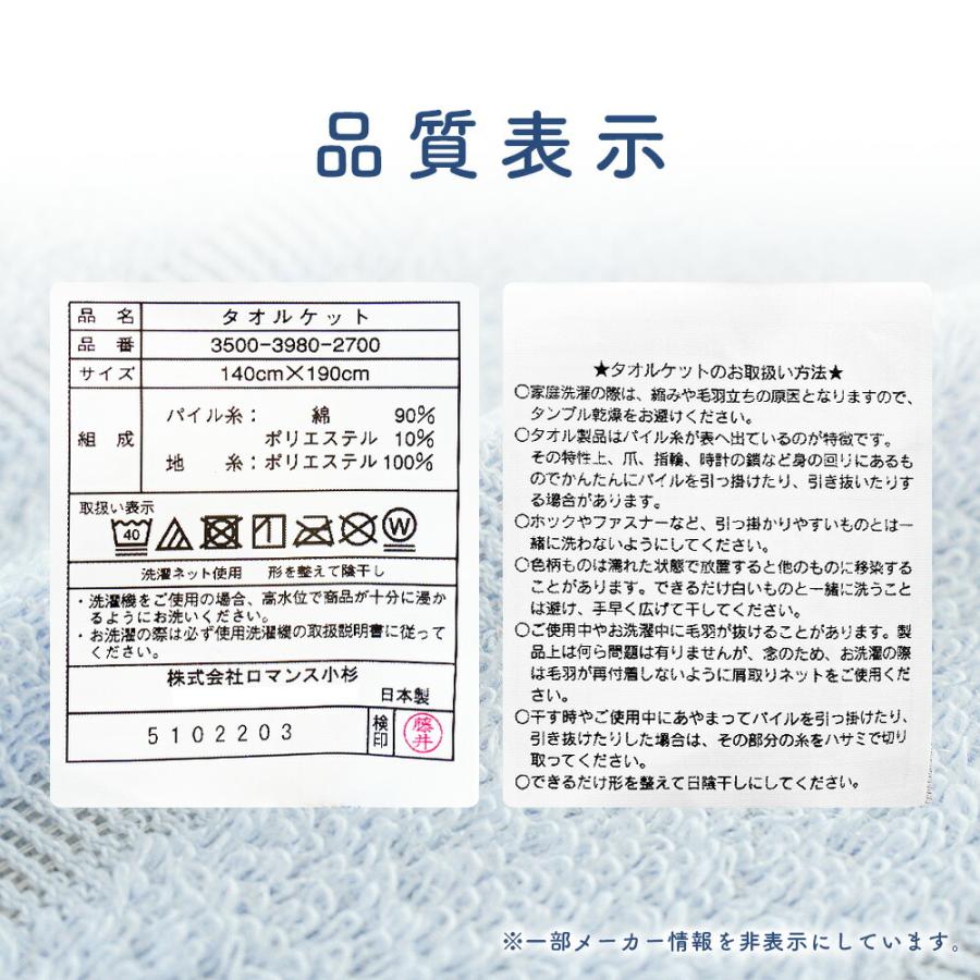 ロマンス小杉 タオルケット シングル 日本製 メッシュ＆パイル 綿 軽量