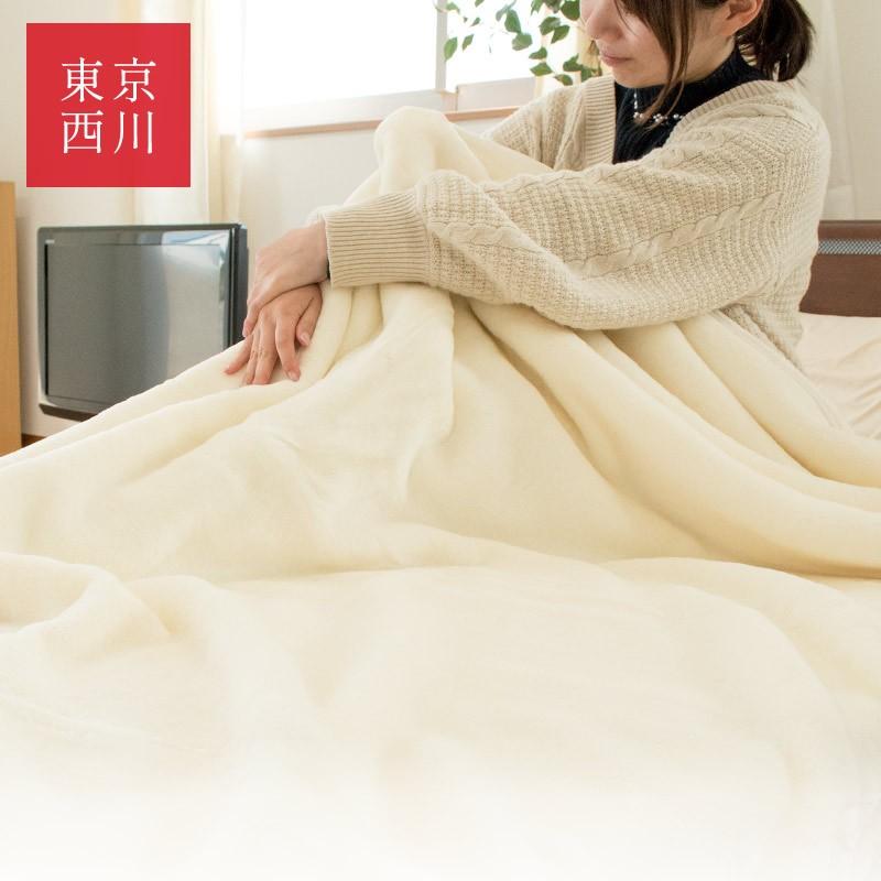 暖かい毛布 西川 毛布 ダブル 日本製 衿付き2枚合わせアクリル マイヤー ホワイト毛布 ウォッシャブル ブランケット こだわり安眠館 Paypayモール店 通販 Paypayモール