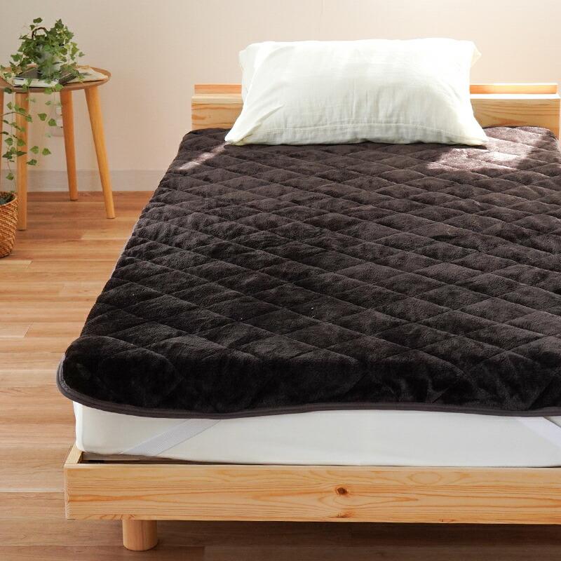 暖かい 毛布敷きパッド ダブル とろける フランネル 冬 冬用 無地