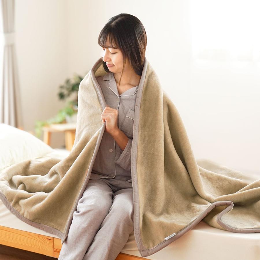 東京西川 ブランケット 毛布 シングル 高級 メリノウール 毛100％ 未使用 西川 ウール毛布 シングル 日本製 泉州 毛羽部分ウール100