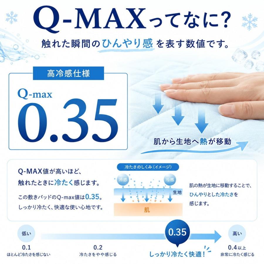 西川（nishikawa） 冷感敷きパッド ダブル 接触冷感 夏用ひんやり敷