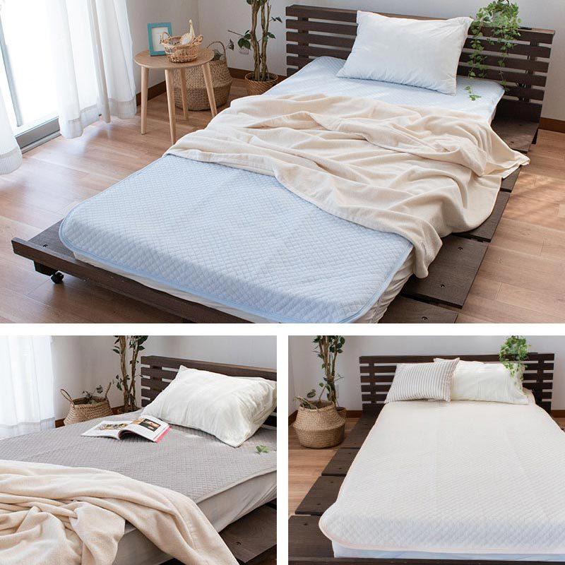 西川（nishikawa） 夏 敷きパッド 敷パッド クイーン 綿100％パイル