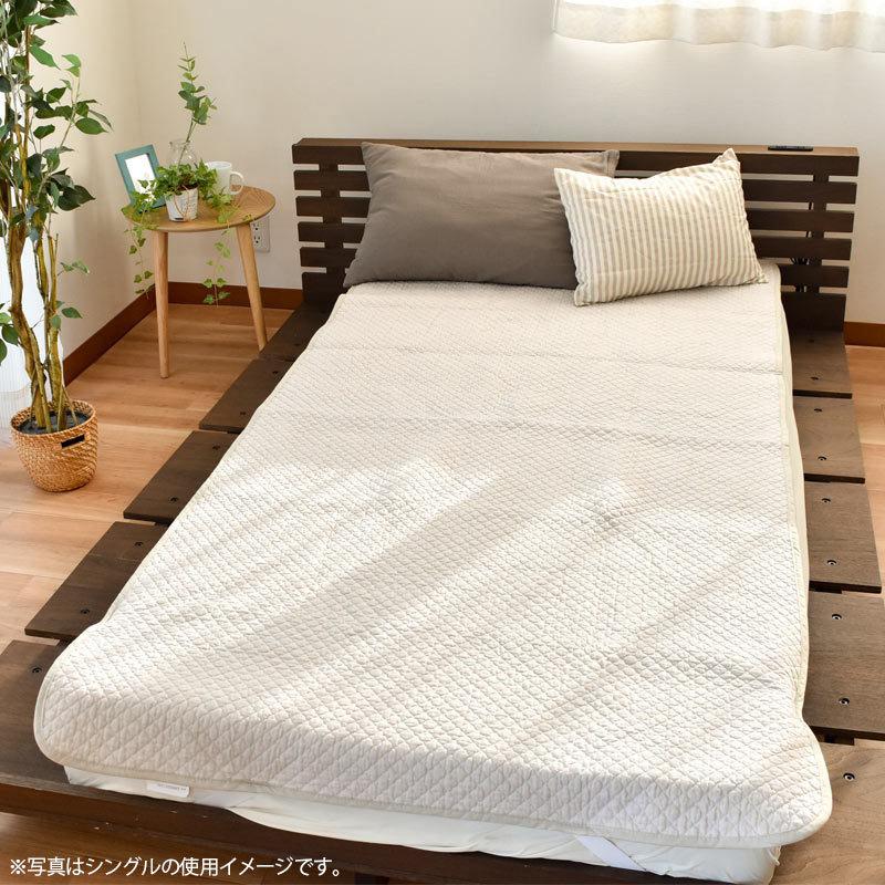 夏 敷きパッド セミダブル 麻100％ 綿わた入り 水洗い 敷きパッド ウォッシャブル 【ティア】 パットシーツ