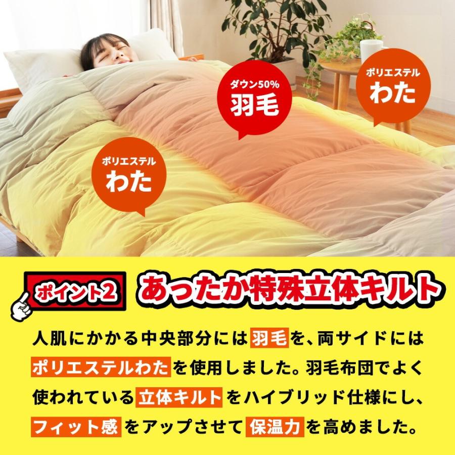 西川（nishikawa） 羽毛入りハイブリッド掛け布団 シングル ダウン50 