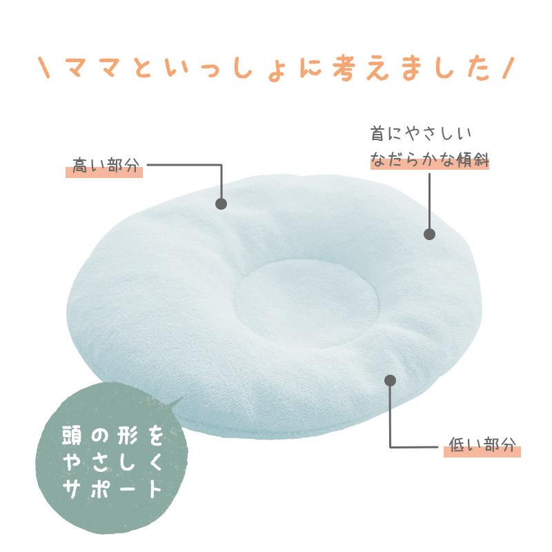 ベビー枕 ドーナツ枕 日本製 綿100％タオル地 エアーパイプ入り 頭の形をよくする枕 絶壁防止枕 サンデシカ baby | サンデシカ | 05