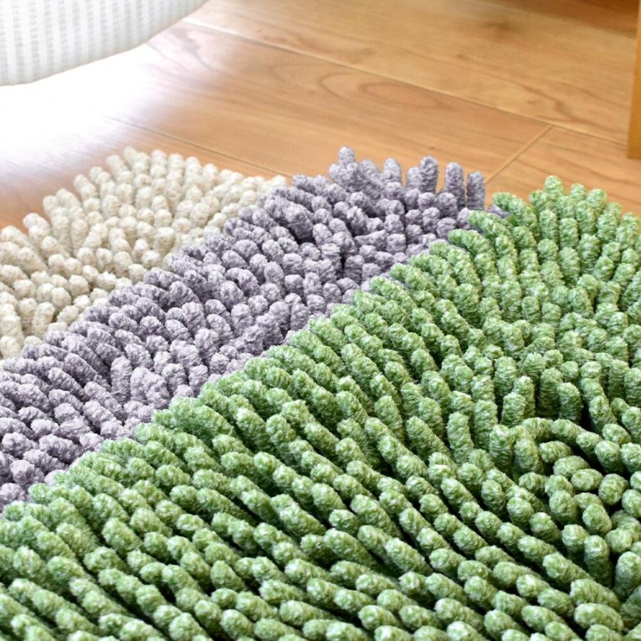 バスマット 45×60cm シェニール マット 吸水 ウォッシャブル 裏面