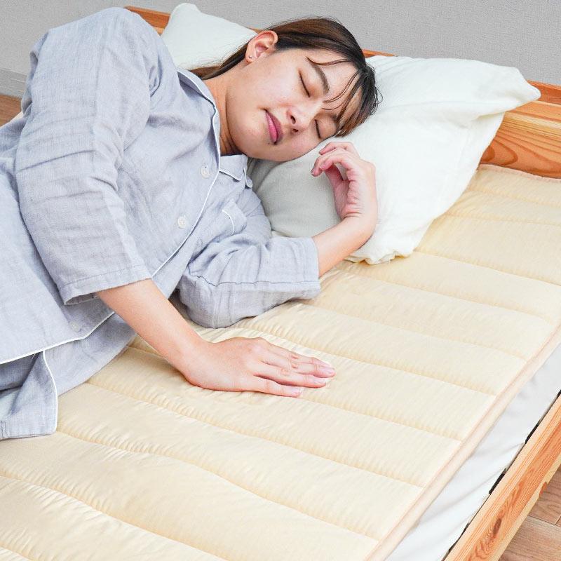 ベッドパッド クイーン 日本製 帝人V-Lap使用 体圧分散 ヘタりにくい 洗えるベッドパット 四隅ゴム付き ベッド敷きパッド｜futon｜05