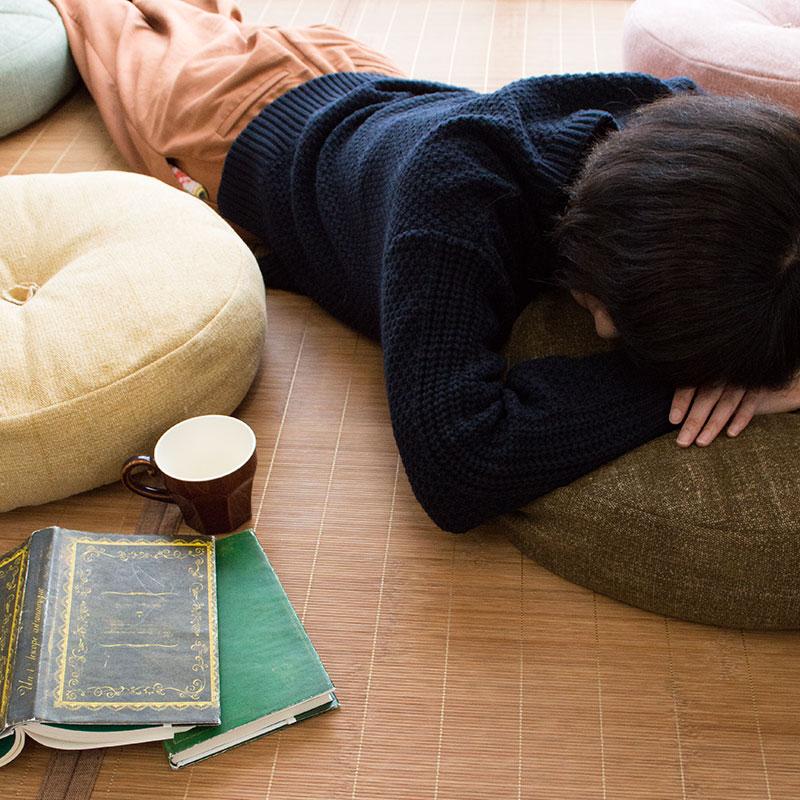 クッション 45R×12cm ラウンド フロアクッション インド綿100％ 丸型