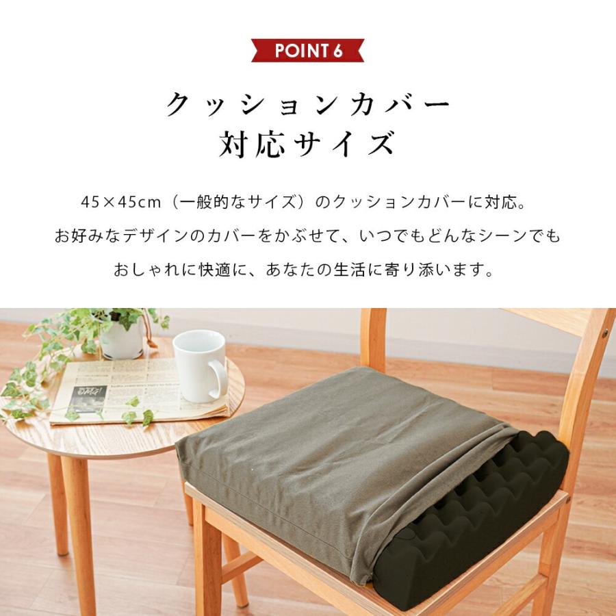 点で支えるクッション シートクッション 39×39cm 厚み8cm 日本製 高