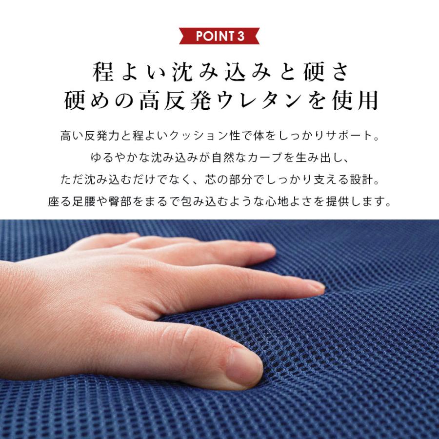 点で支えるクッション シートクッション 39×39cm 厚み8cm 日本製 高