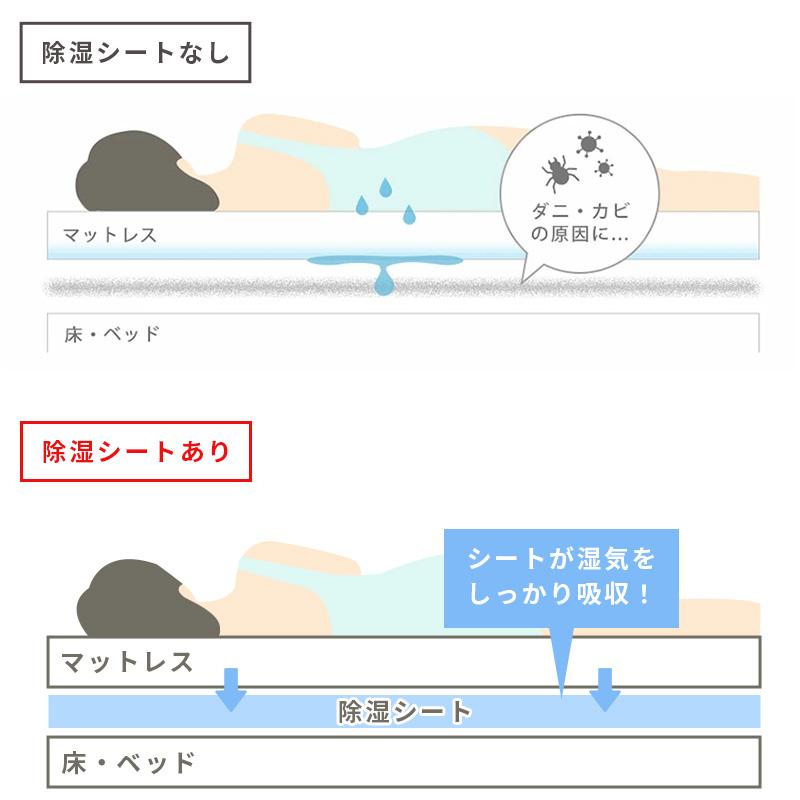 除湿シート 西川 ドライウェル ダブル 日本製 抗菌 防臭 消臭 防カビ 除湿マット 湿気取りシート 吸湿シート｜futon｜04