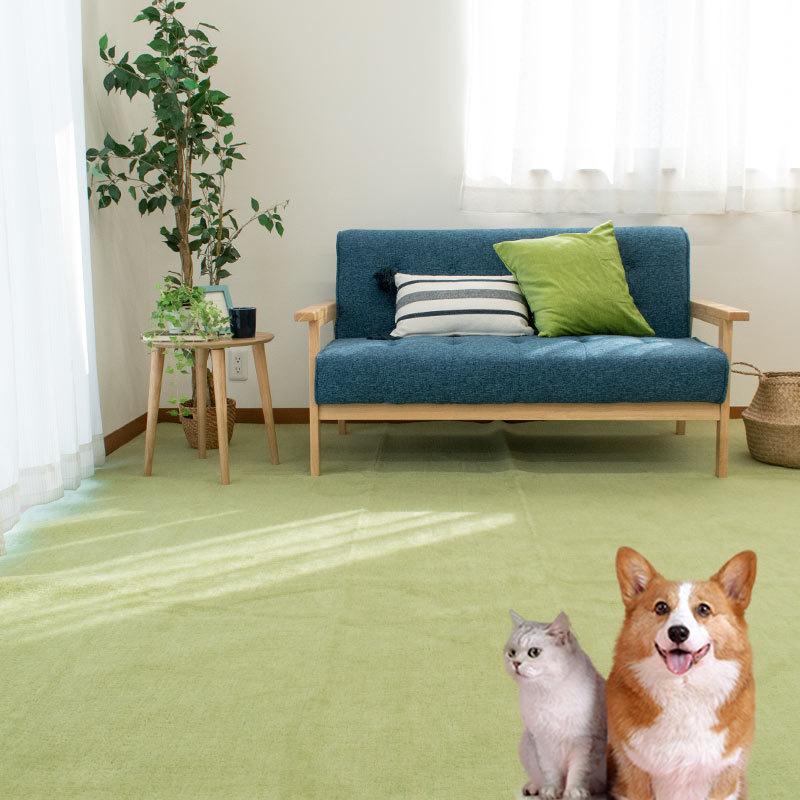 カーペット 絨毯 6畳 じゅうたん フリーカット 小型犬 タマズライフ ペット対応 猫 対策 抗菌 261×352cm 日本製 カーペット、ラグ 
