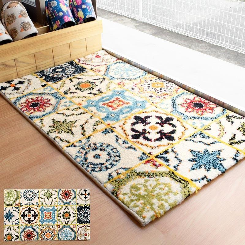 イケヒコ 玄関マット 室内 約50×80cm トルコ製 ウィルトン織り 抗菌