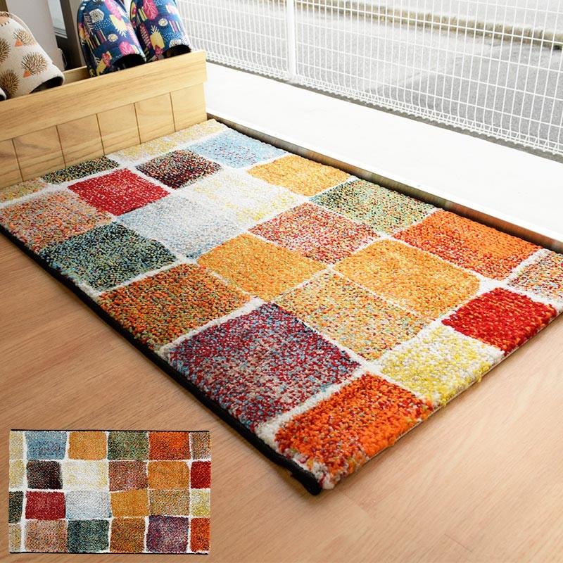 イケヒコ 玄関マット 室内 約50×80cm トルコ製 ウィルトン織り 抗菌