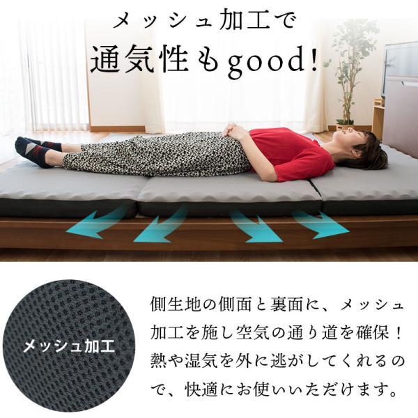西川 高反発マットレス 敷布団 敷き布団 シングル 三つ折り 厚み