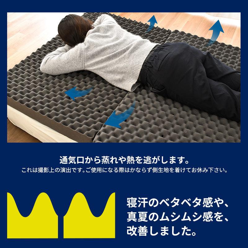 高反発マットレス ダブル 極厚10㎝ ベットマット 凹凸加工 体圧分散 敷布団 西川（nishikawa） 高反発マットレス ダブル 凹凸 体圧分散 三つ折り