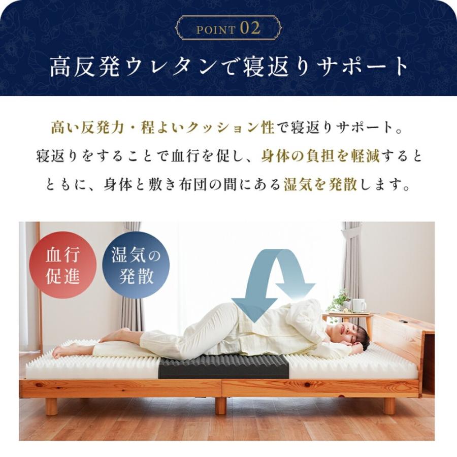 マットレス ダブル 高反発 8cm 日本製 高反発マットレス 三つ折り