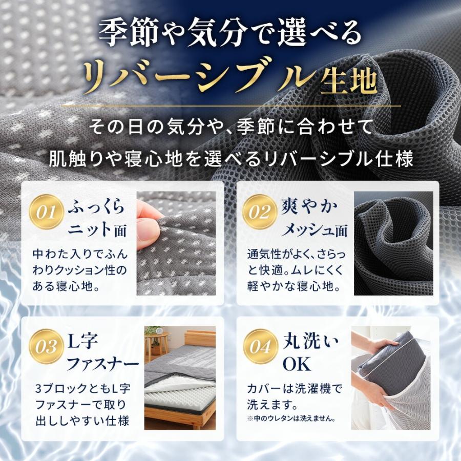 マットレス ダブル 高反発 8cm 日本製 高反発マットレス 三つ折り 心寝