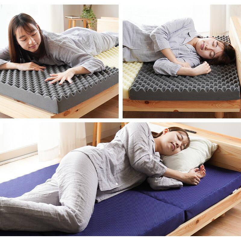 髙反発マットレス　折り畳み(３つ折)シングルサイズ　凸凹加工で理想の寝姿勢を…。 Amazon｜HOMFINE 高反発マットレス シングル 三つ折り 極厚10cm