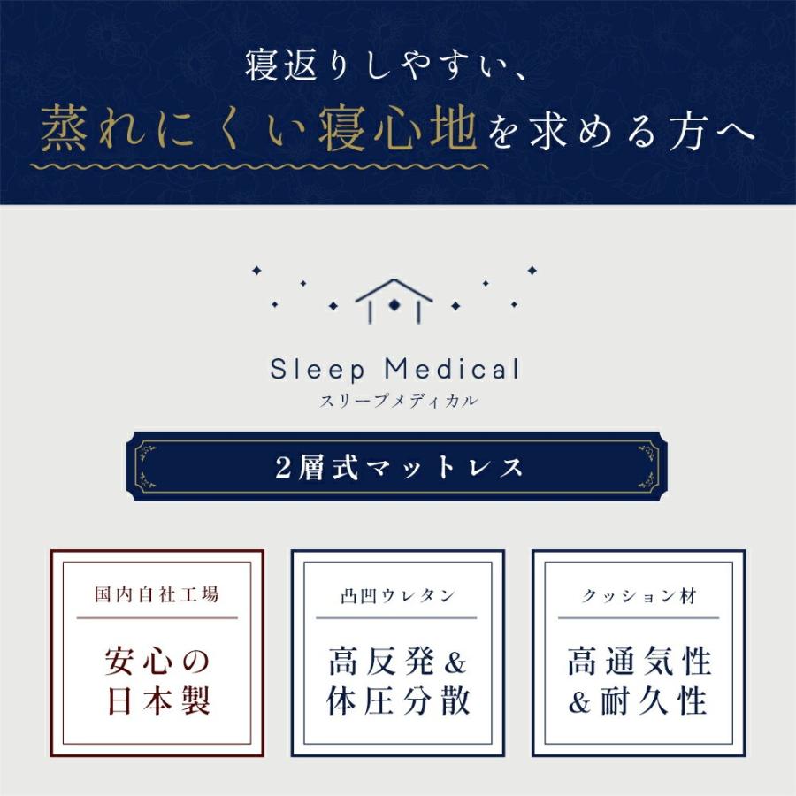 マットレス シングル 日本製 10cm 三つ折り 2層式 プロファイル