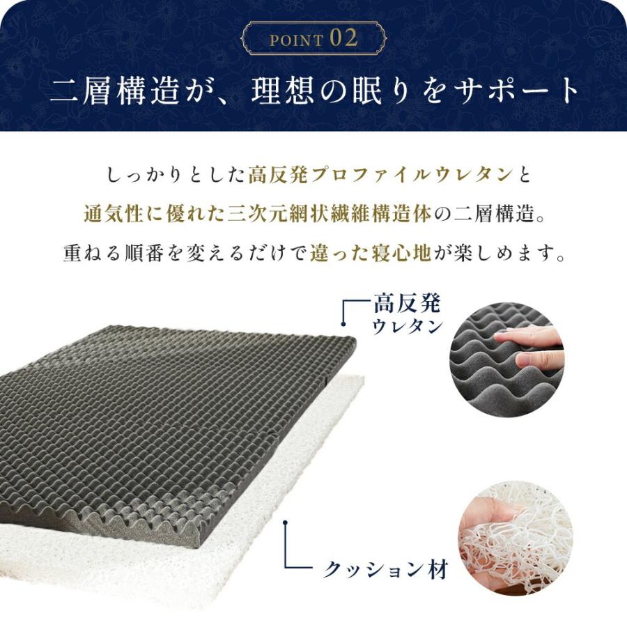 マットレス シングル 日本製 10cm 三つ折り 2層式 プロファイル