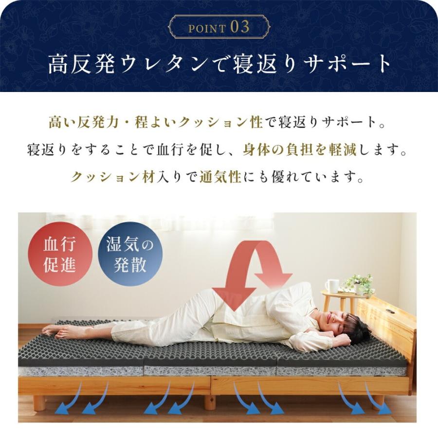 マットレス シングル 日本製 10cm 三つ折り 2層式 プロファイル