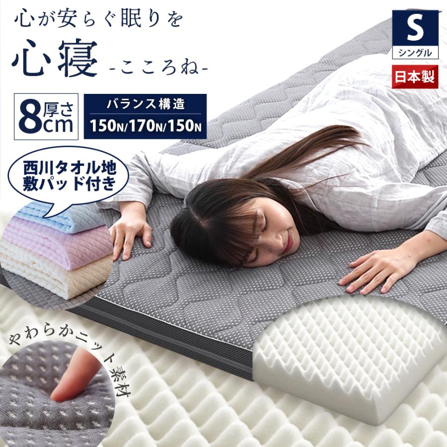 折りたたみマットレス 高反発 25D高密度 凹凸 滑り止め一体構造 防ダニ防臭