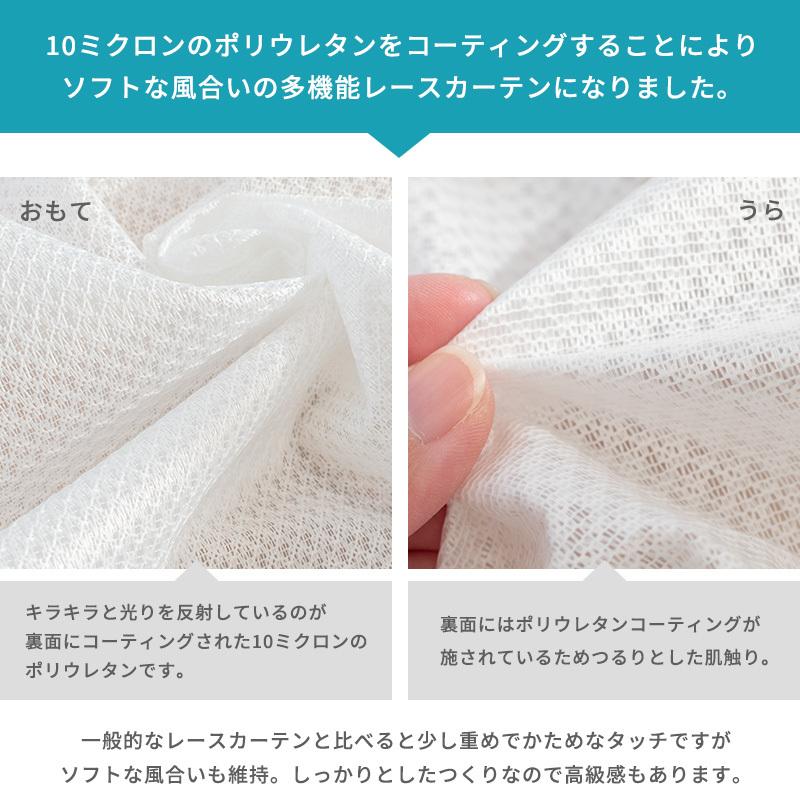 遮像レースカーテン 幅100×丈176cm 2枚組 遮熱 断熱 UVカット 防音