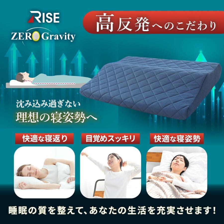 洗える 枕 高反発 ピロー ウェーブ型 50×70 ライズ ゼログラビティ