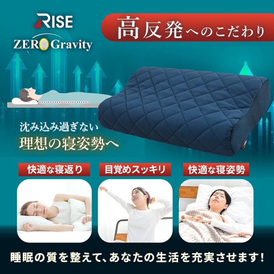 洗える 枕 高反発 ピロー ウェーブ型 30×50 ライズ ゼログラビティ