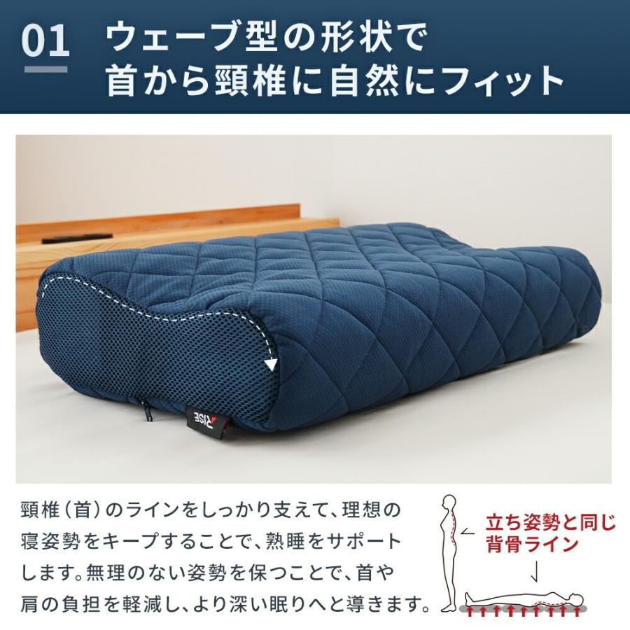 SLEEP MAGIC 洗える 枕 高反発 ピロー ウェーブ型 30×50 ライズ ゼロ