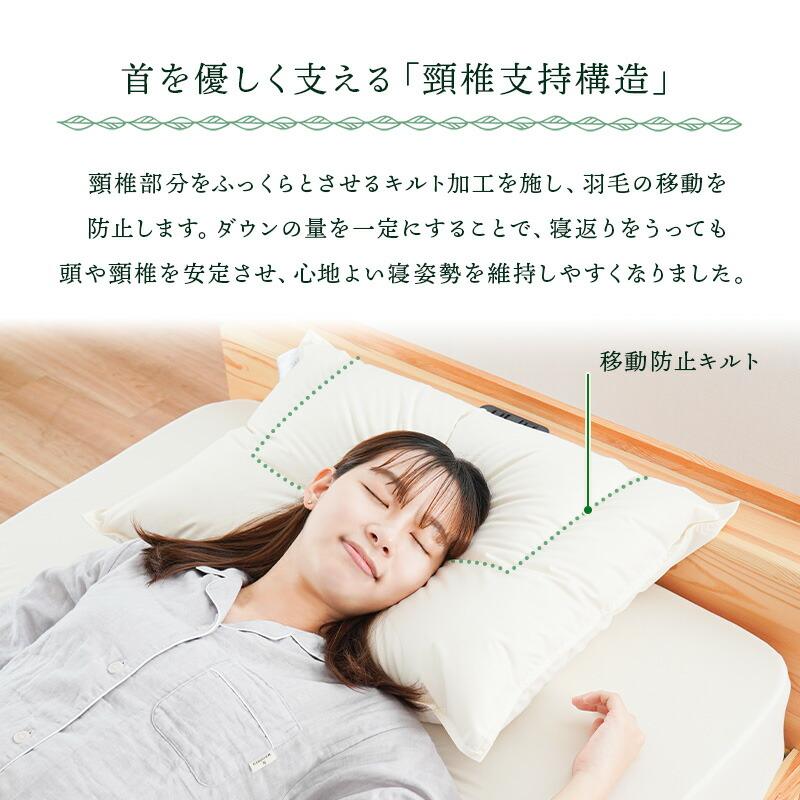 羽毛枕 50×70cm リサイクルダウン使用 日本製 2層式ダウンピロー