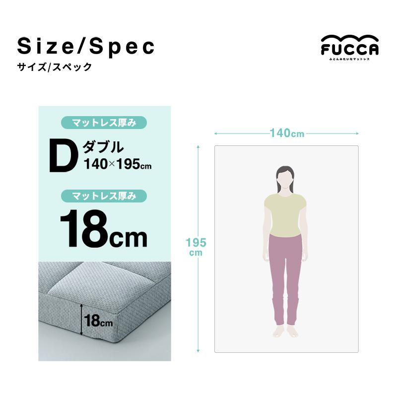 マットレス ダブル 厚み18cm 高反発ウレタン 3層式 洗える側生地 布団