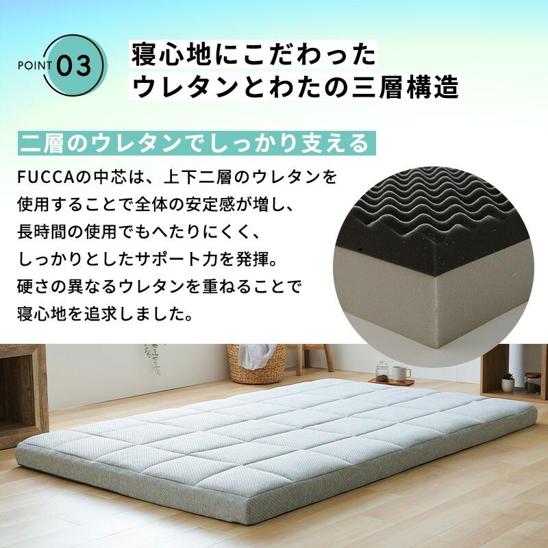 マットレス ダブル 厚み18cm 高反発ウレタン 3層式 洗える側生地 布団