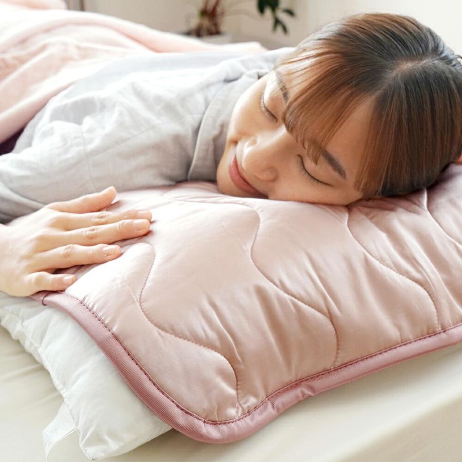 シルク枕パッド ギフト 母の日 約45×50cm シルク（絹）＆コットン（綿