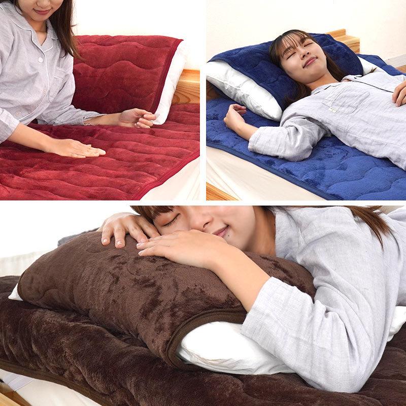 暖かい 枕パッド 43×63cm用 フランネル シンプル無地 あったか冬用 枕